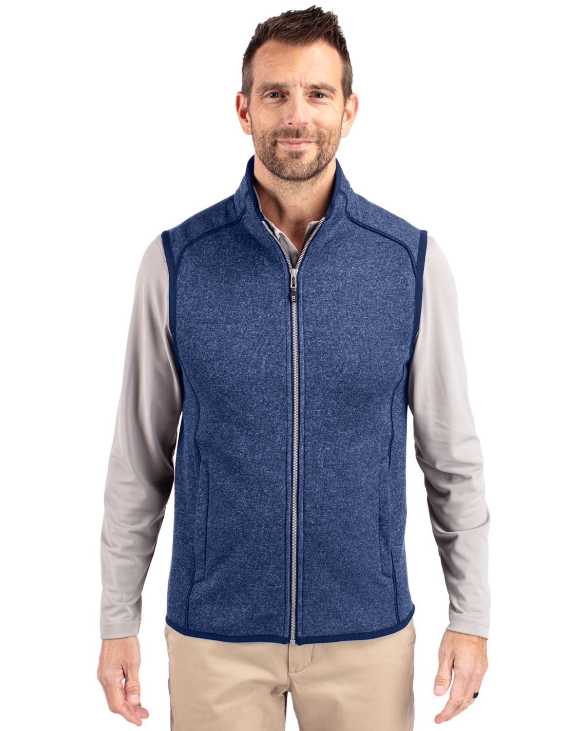 Cutter & Buck® Mainsail Sweater-Knit Mens Full Zip Vest