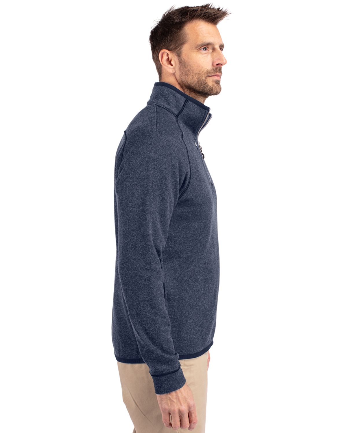 Cutter & Buck® Mainsail Sweater-Knit Mens Half Zip Pull Over Jacket