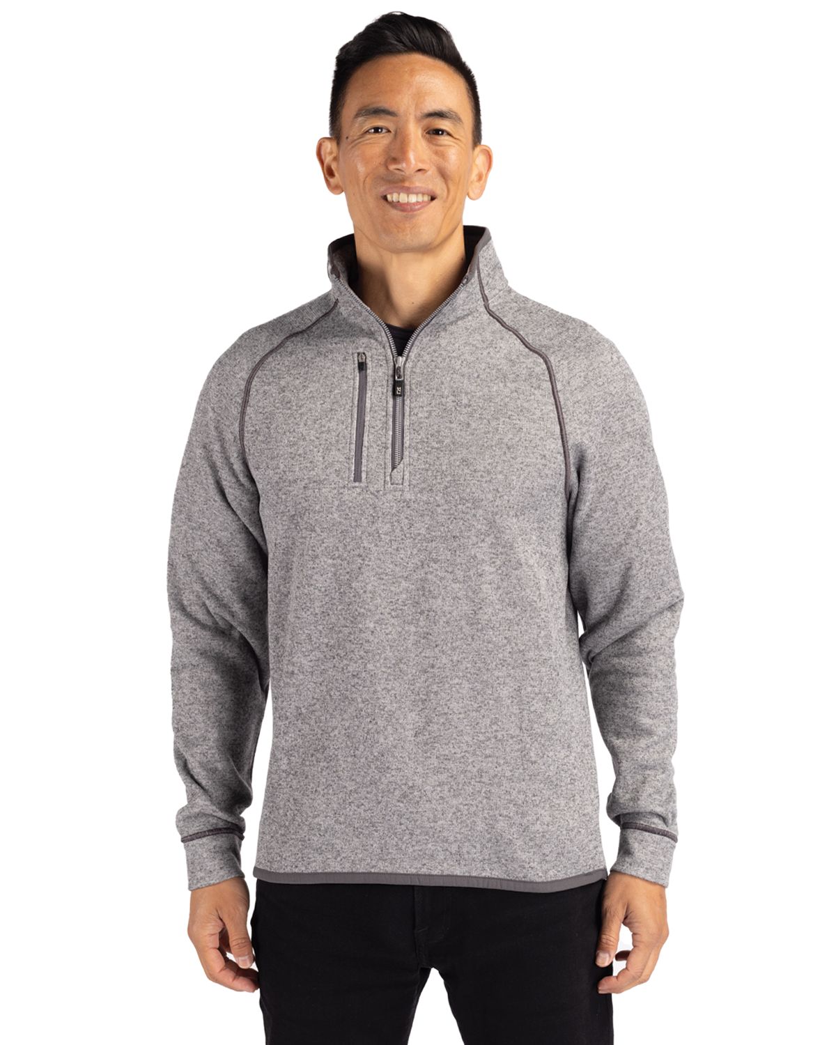 Cutter & Buck® Mainsail Sweater-Knit Mens Half Zip Pull Over Jacket