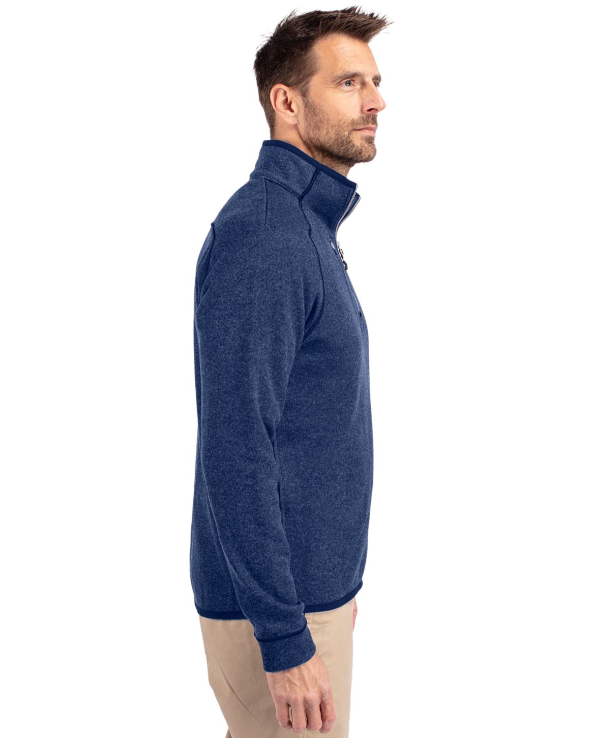 Cutter & Buck® Mainsail Sweater-Knit Mens Half Zip Pull Over Jacket
