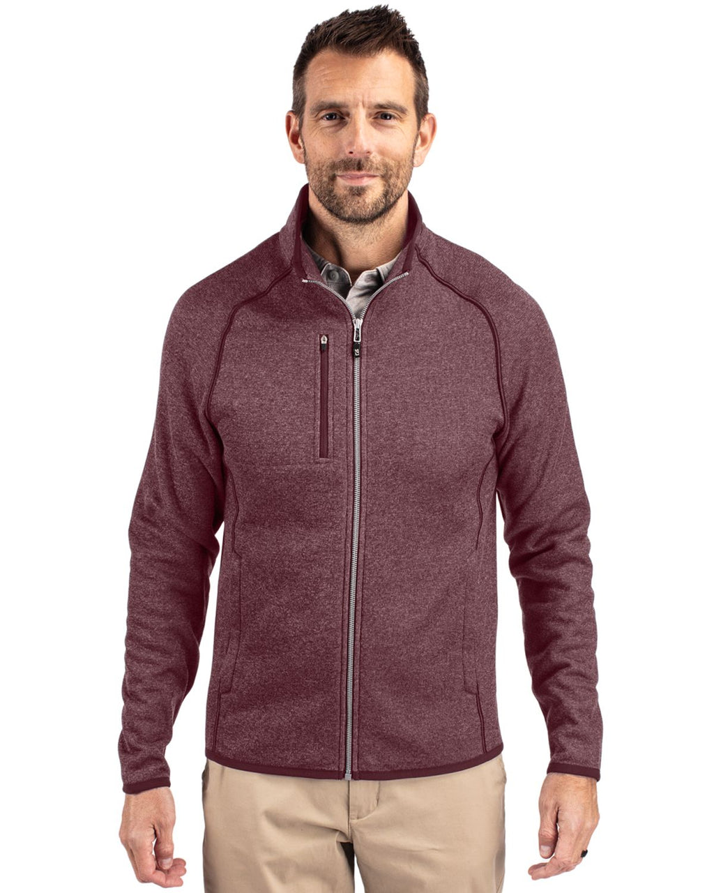 Cutter & Buck® Mainsail Sweater-Knit Mens Full Zip Jacket