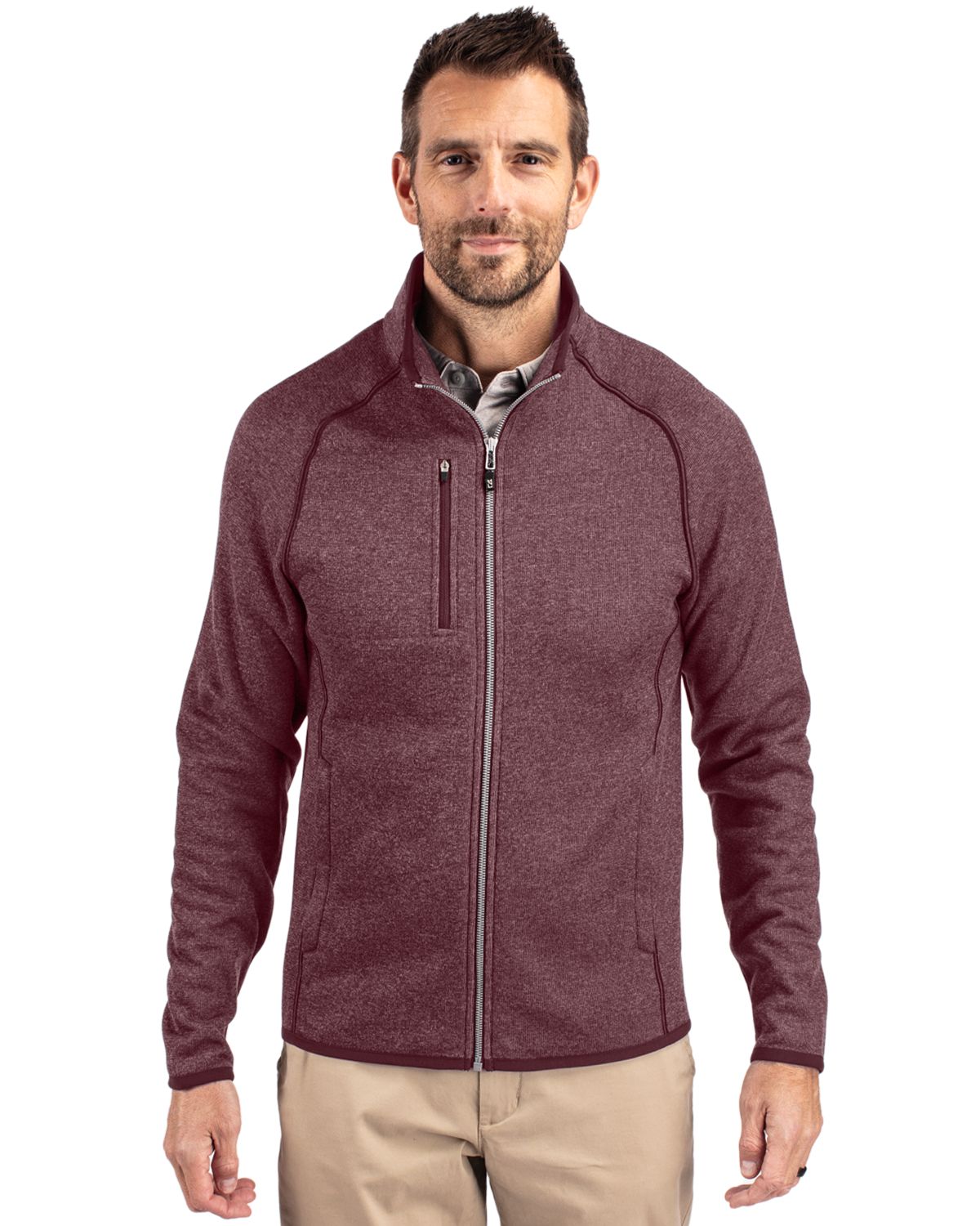 Cutter & Buck® Mainsail Sweater-Knit Mens Full Zip Jacket