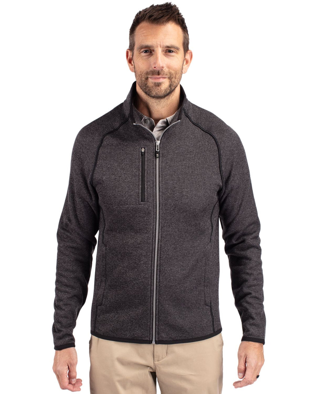 Cutter & Buck® Mainsail Sweater-Knit Mens Full Zip Jacket