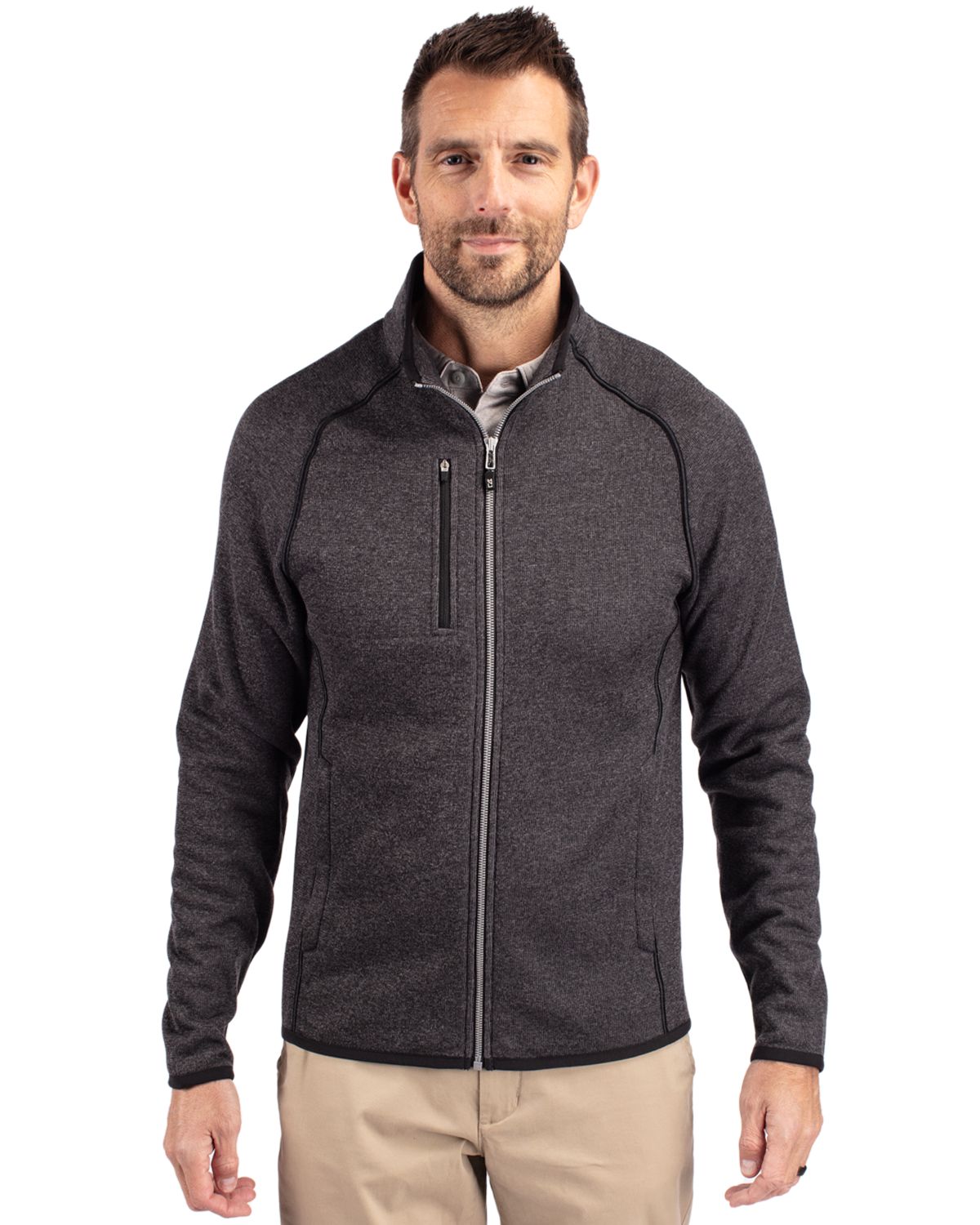 Cutter & Buck® Mainsail Sweater-Knit Mens Full Zip Jacket