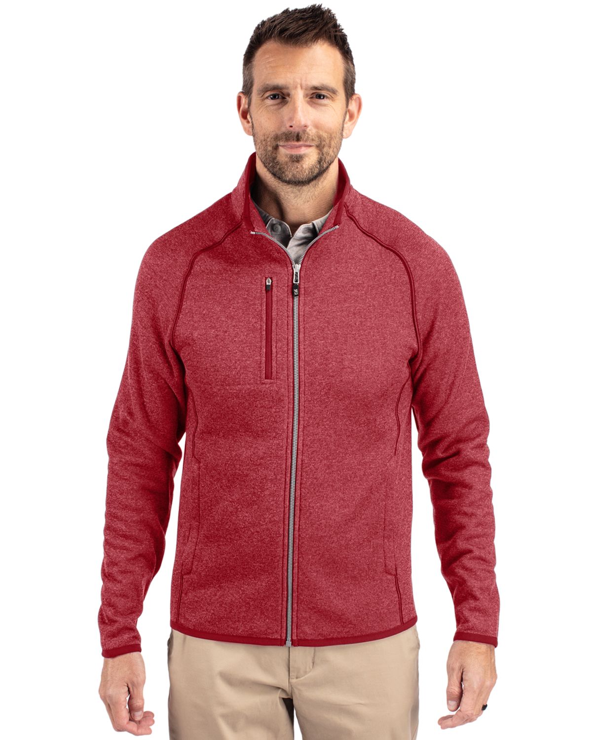 Cutter & Buck® Mainsail Sweater-Knit Mens Full Zip Jacket