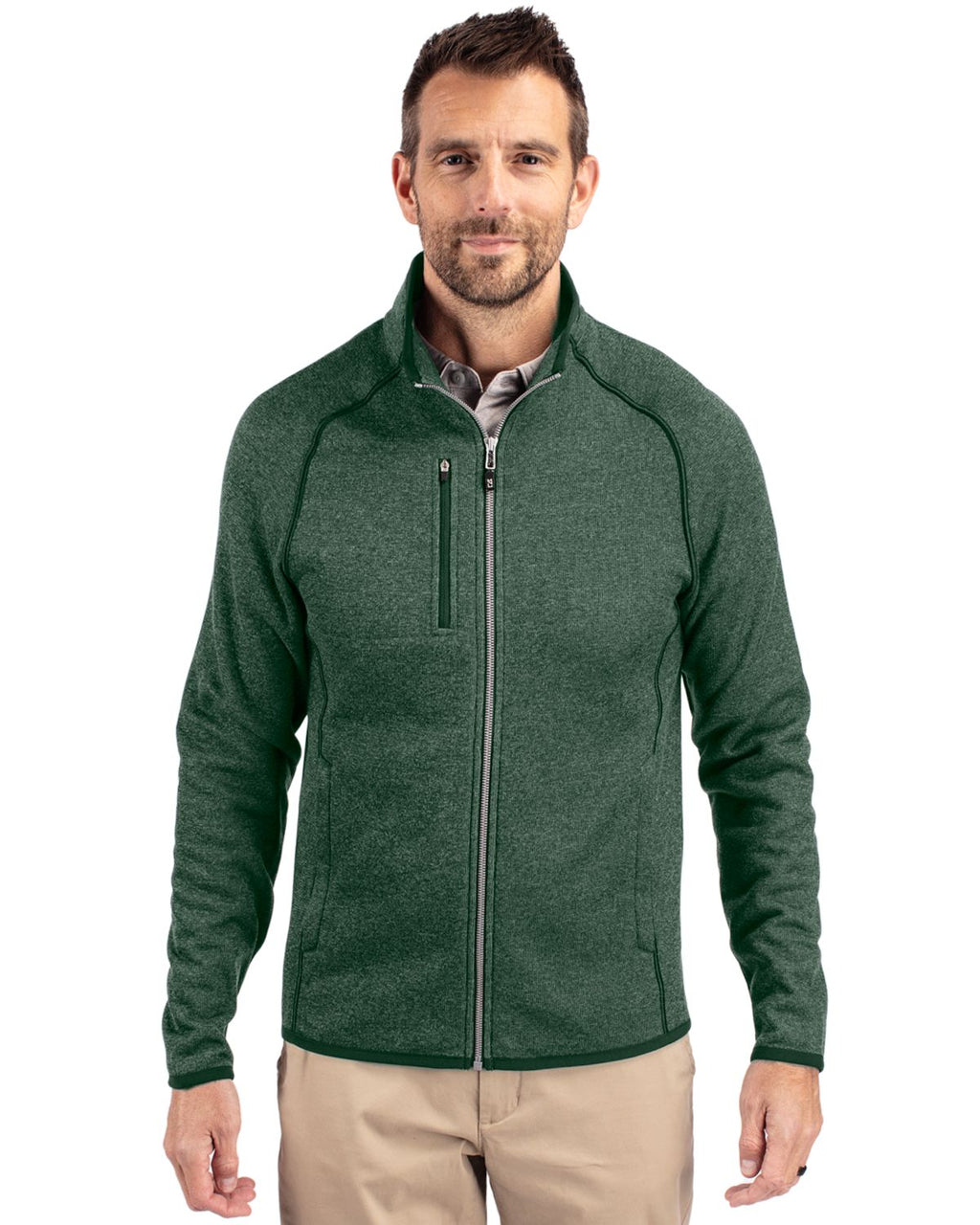 Cutter & Buck® Mainsail Sweater-Knit Mens Full Zip Jacket