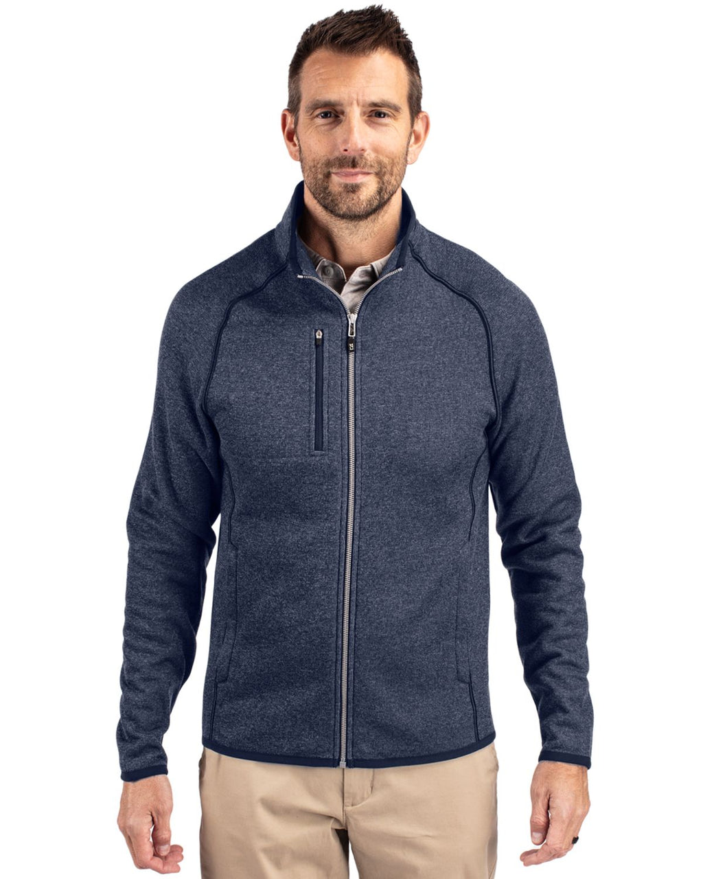 Cutter & Buck® Mainsail Sweater-Knit Mens Full Zip Jacket