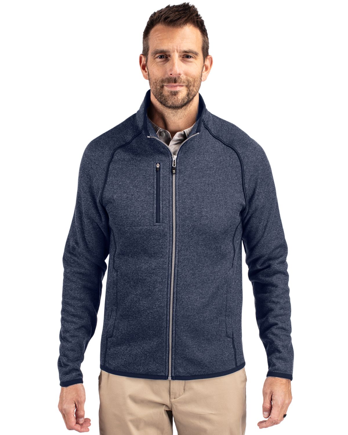 Cutter & Buck® Mainsail Sweater-Knit Mens Full Zip Jacket