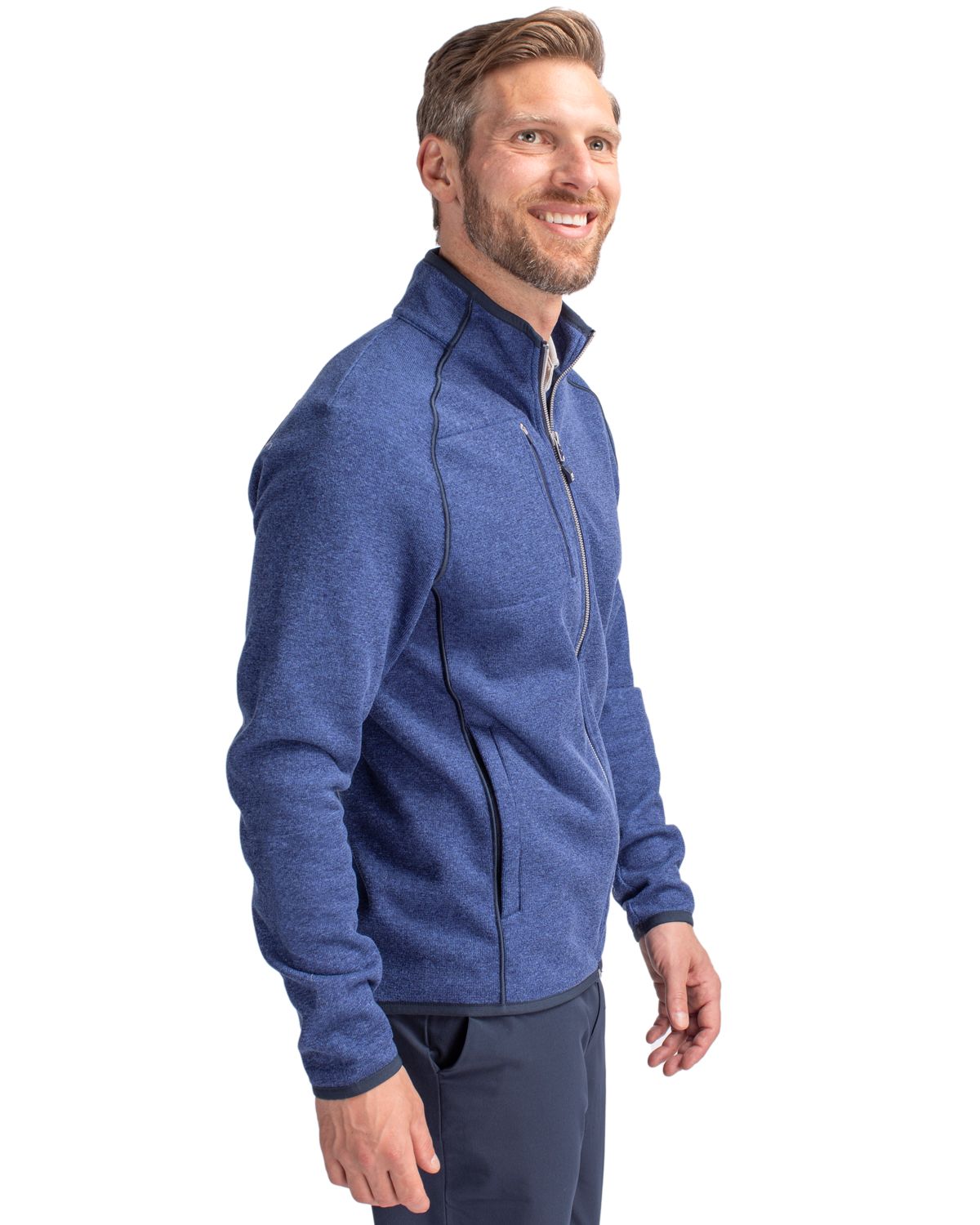 Cutter & Buck® Mainsail Sweater-Knit Mens Full Zip Jacket