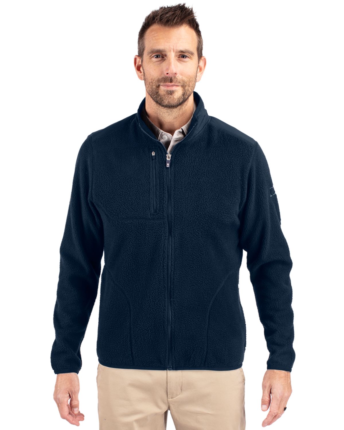Cutter & Buck® Cascade Eco Sherpa Mens Big & Tall Fleece Jacket