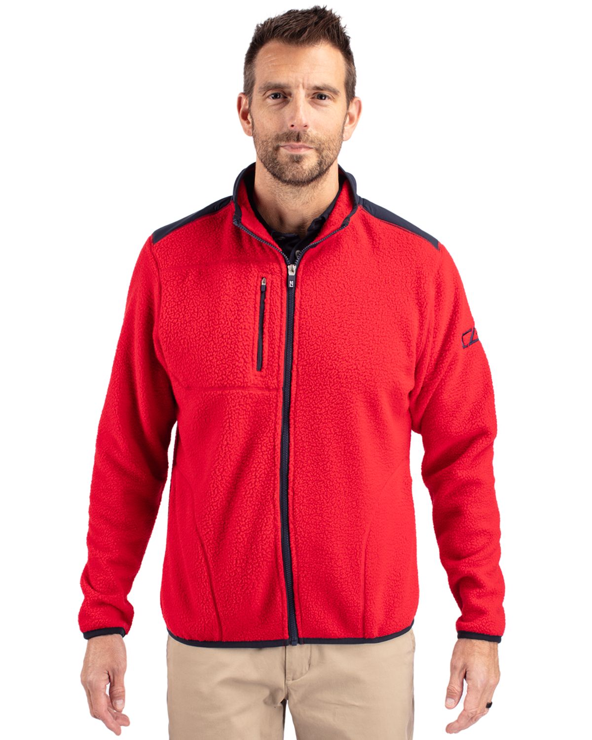 Cutter & Buck® Cascade Eco Sherpa Mens Big & Tall Fleece Jacket