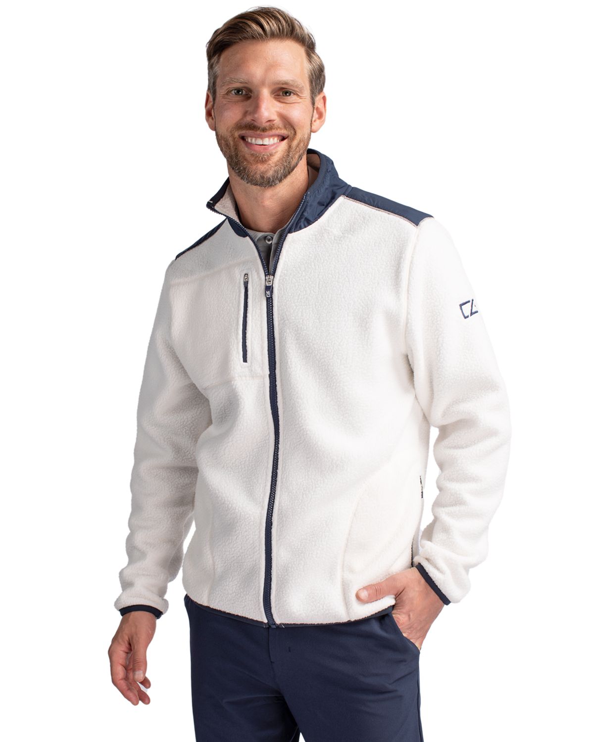 Cutter & Buck® Cascade Eco Sherpa Mens Big & Tall Fleece Jacket