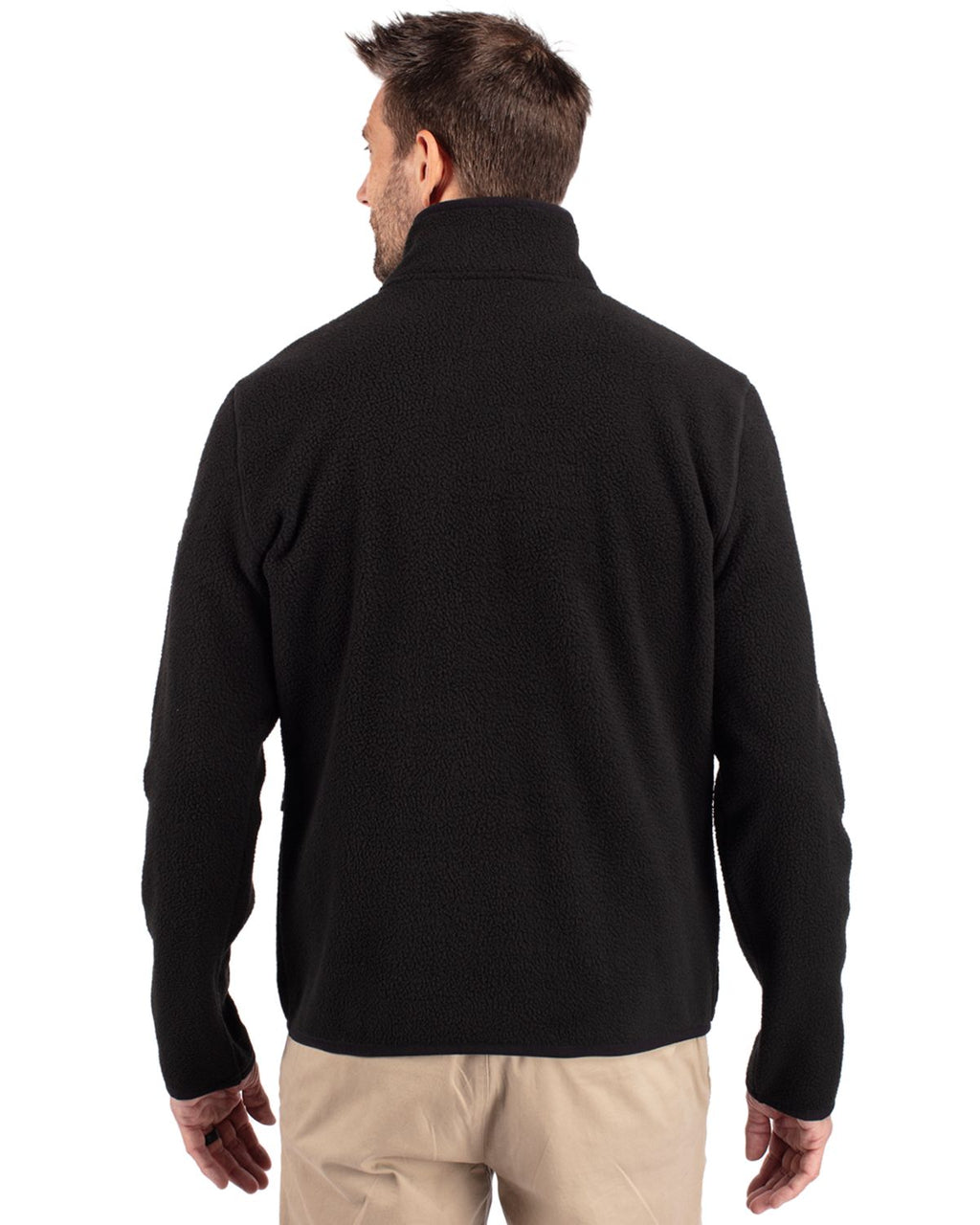 Cutter & Buck® Cascade Eco Sherpa Fleece Mens Big & Tall Quarter Zip Jacket