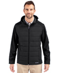 Cutter & Buck® Evoke Hybrid Eco Softshell Recycled Full Zip Mens Big & Tall Hooded Jacket