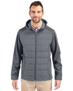 Cutter & Buck® Evoke Hybrid Eco Softshell Recycled Full Zip Mens Big & Tall Hooded Jacket