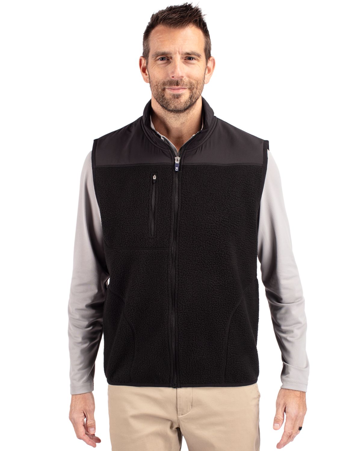 Cutter & Buck® Cascade Eco Sherpa Mens Big and Tall Fleece Vest