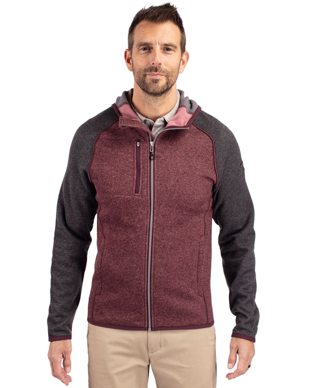 Cutter & Buck® Mainsail Full Zip Hooded Mens Jacket