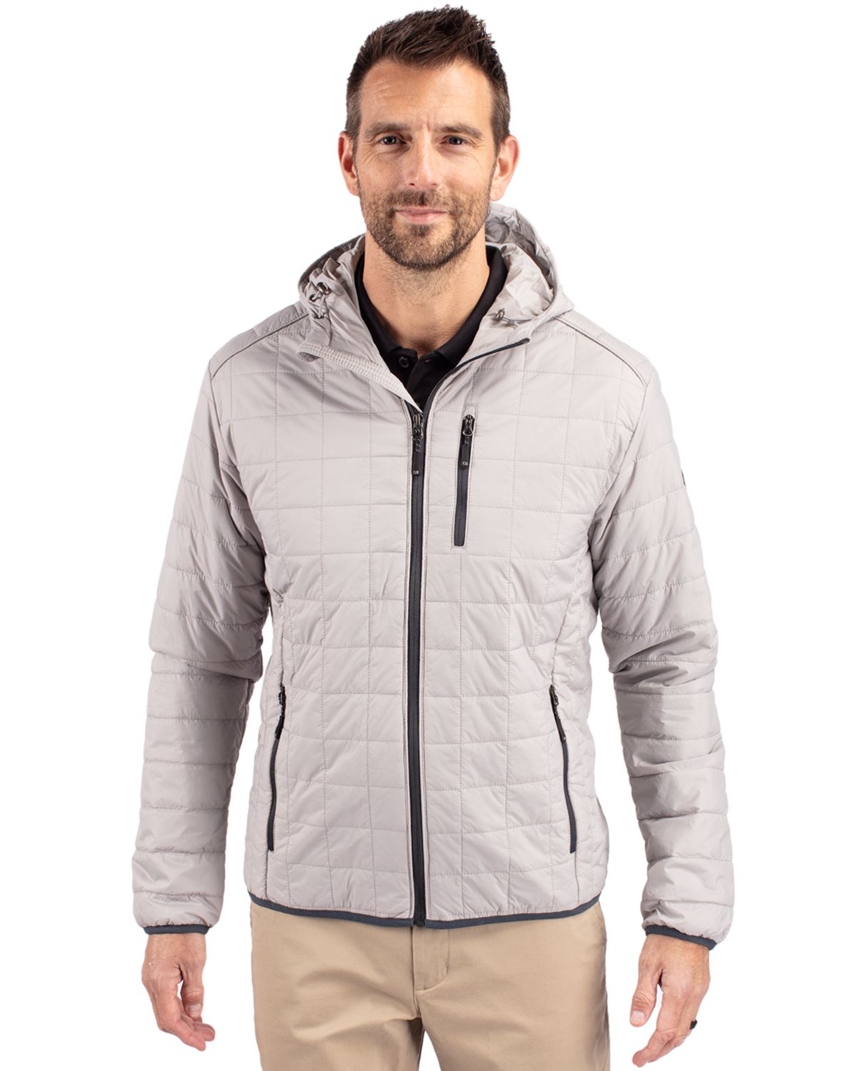 Cutter & Buck® Rainier Primaloft Eco Mens Full Zip Hooded Jacket