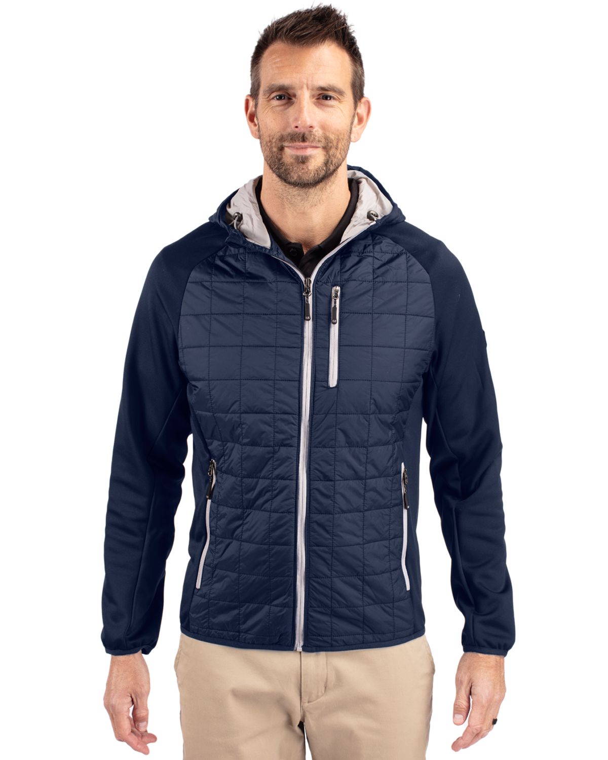 Cutter & Buck® Rainier Primaloft Mens Eco Full Zip Hybrid Jacket
