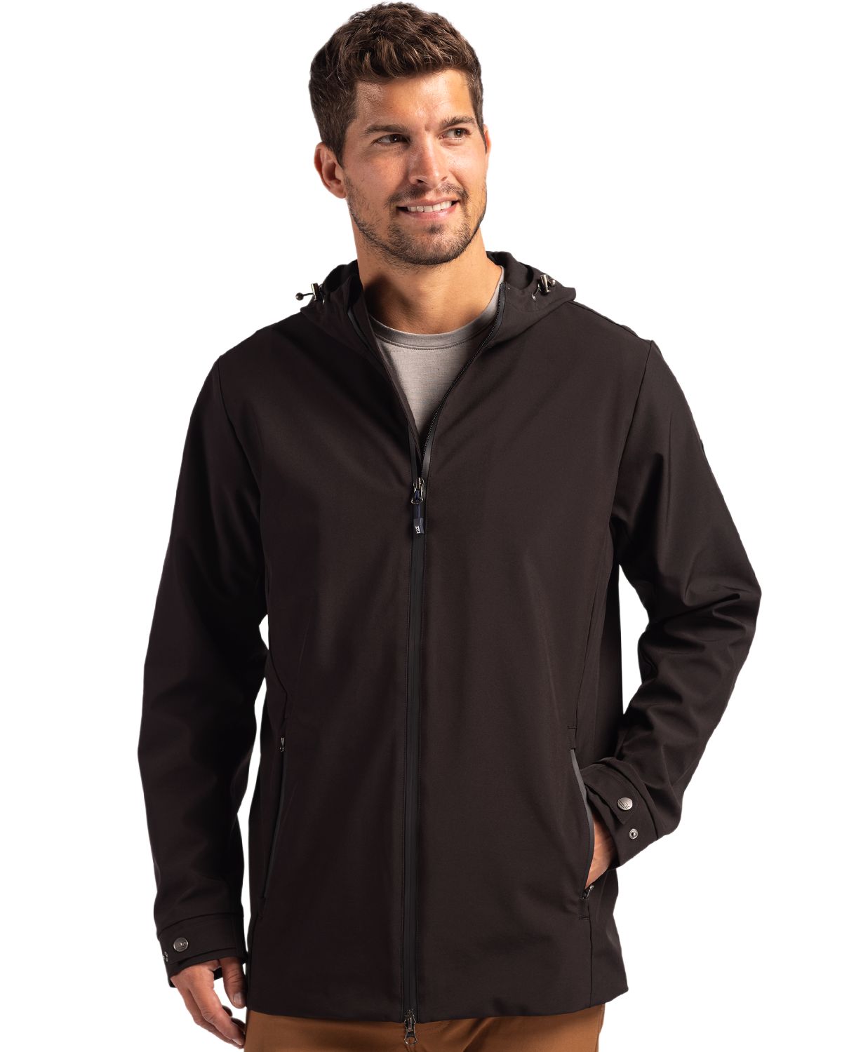 Cutter & Buck® Camano Everyday Stretch Recycled Mens Water Resistant Jacket
