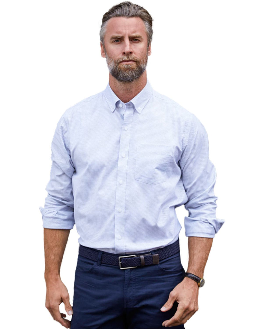 Cutter & Buck® Stretch Oxford Stripe Mens Big and Tall Long Sleeve Dress Shirt