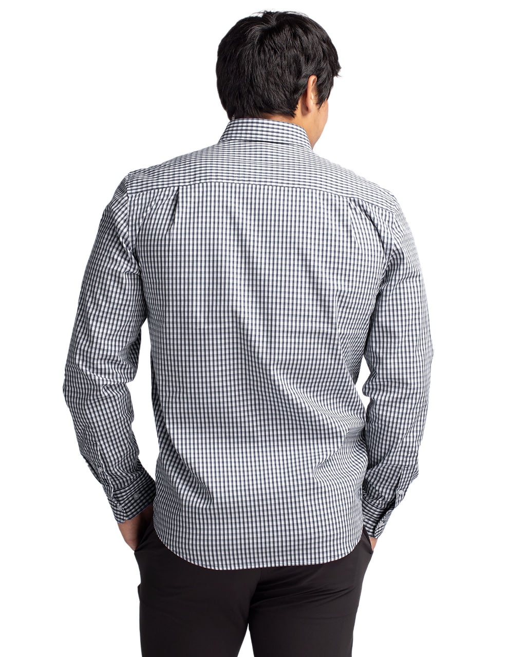 Cutter & Buck® Easy Care Stretch Gingham Mens Long Sleeve Dress Shirt