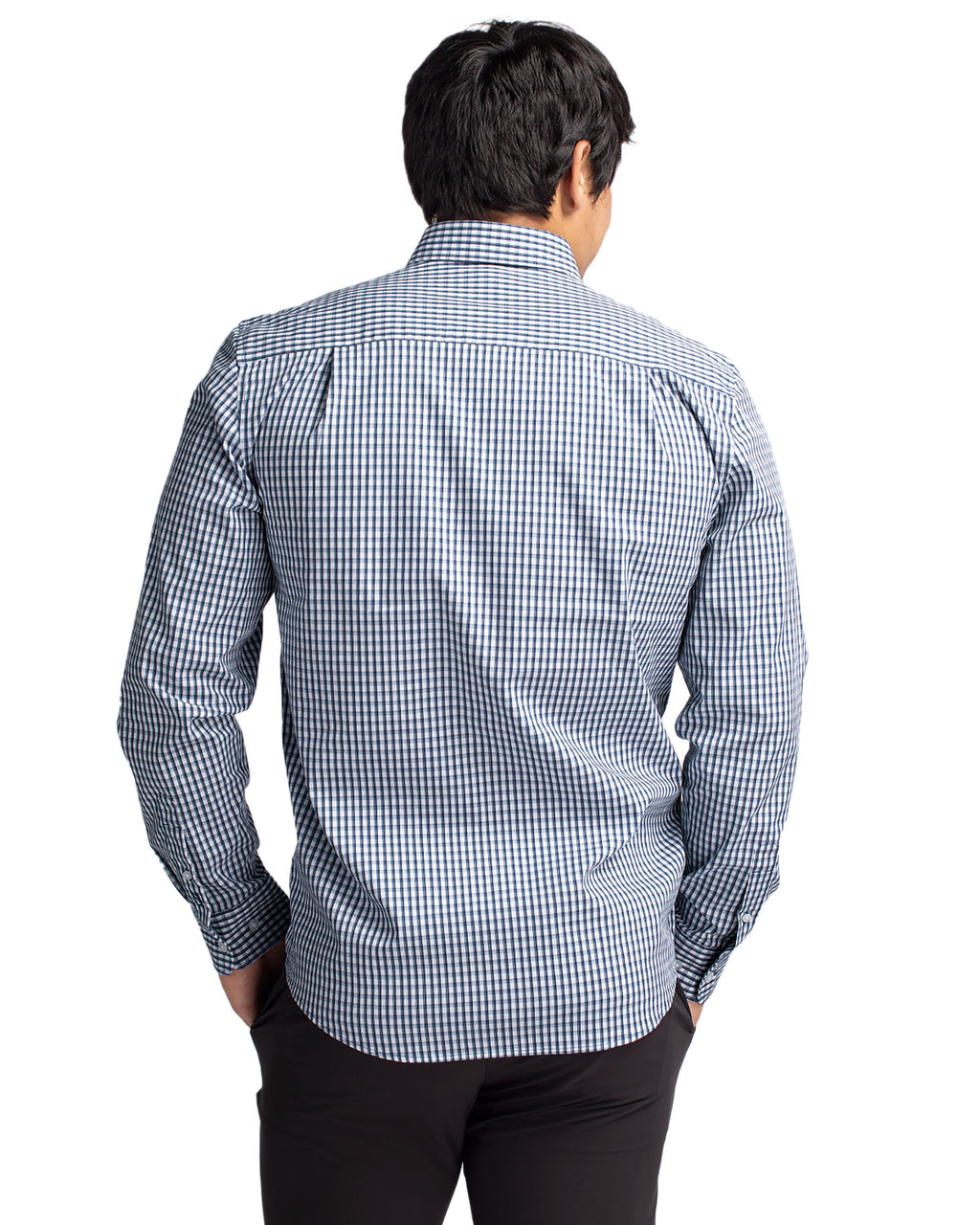 Cutter & Buck® Easy Care Stretch Gingham Mens Long Sleeve Dress Shirt
