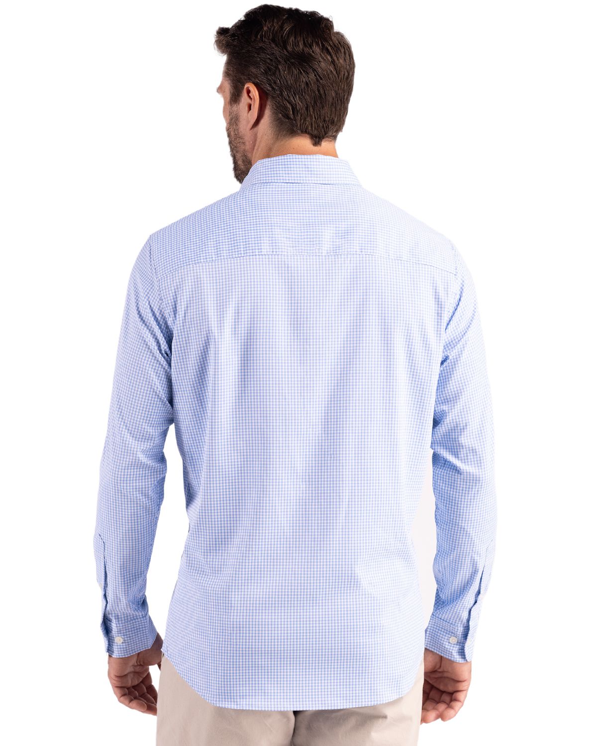 Cutter & Buck® Skyline Epic Confidence Recycled Gingham Mens Big & Tall Long Sleeve Dress Shirt