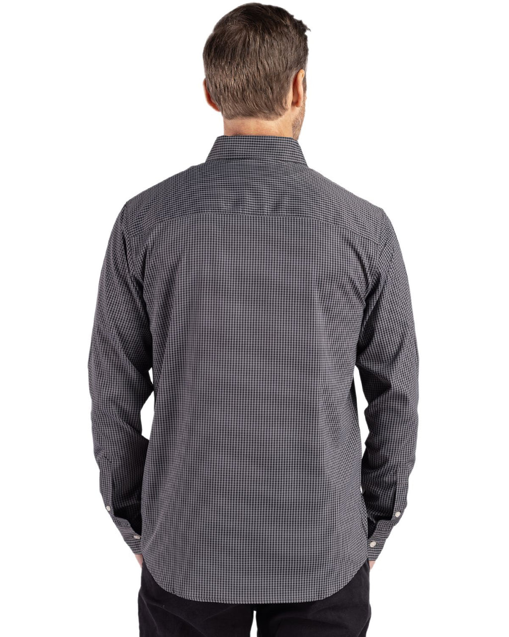 Cutter & Buck® Skyline Epic Confidence Recycled Gingham Mens Long Sleeve Dress Shirt