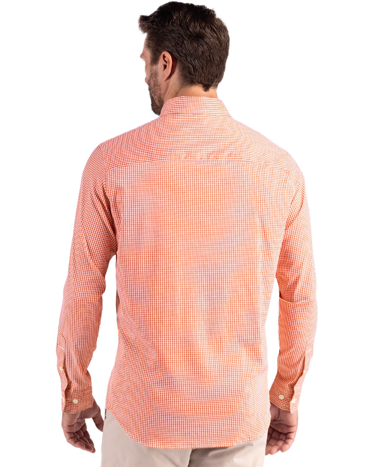 Cutter & Buck® Skyline Epic Confidence Recycled Gingham Mens Big & Tall Long Sleeve Dress Shirt