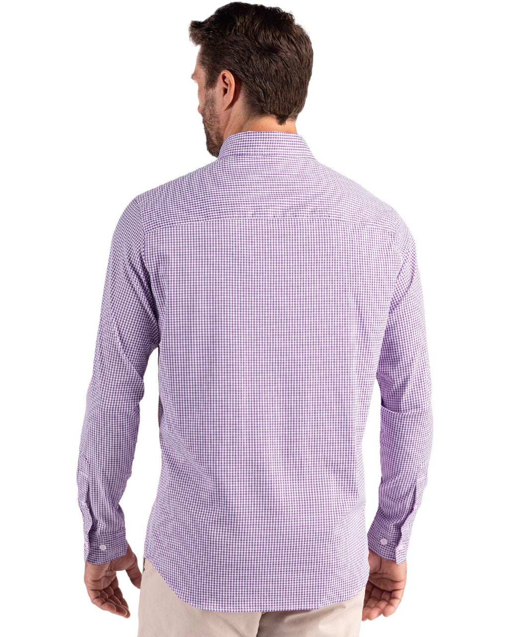 Cutter & Buck® Skyline Epic Confidence Recycled Gingham Mens Long Sleeve Dress Shirt