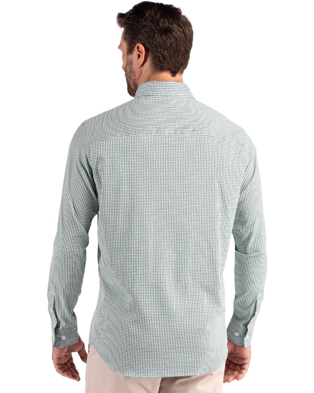 Cutter & Buck® Skyline Epic Confidence Recycled Gingham Mens Big & Tall Long Sleeve Dress Shirt