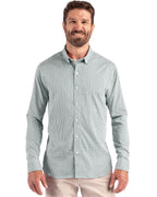 Cutter & Buck® Skyline Epic Confidence Recycled Gingham Mens Long Sleeve Dress Shirt