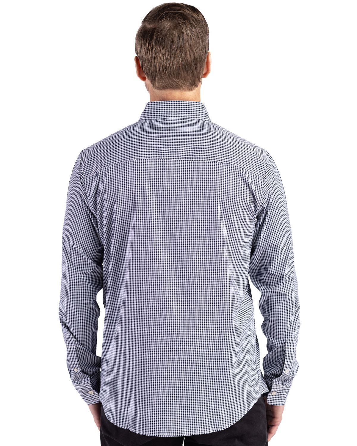 Cutter & Buck® Skyline Epic Confidence Recycled Gingham Mens Long Sleeve Dress Shirt