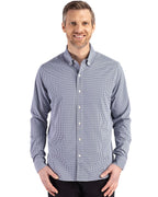 Cutter & Buck® Skyline Epic Confidence Recycled Gingham Mens Long Sleeve Dress Shirt