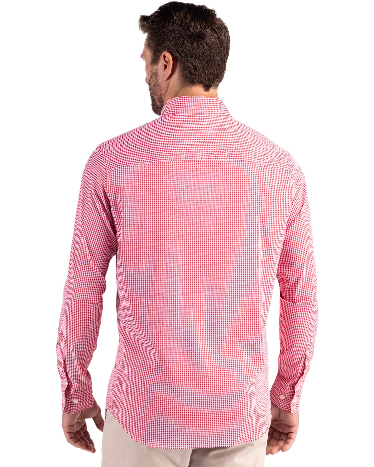 Cutter & Buck® Skyline Epic Confidence Recycled Gingham Mens Long Sleeve Dress Shirt
