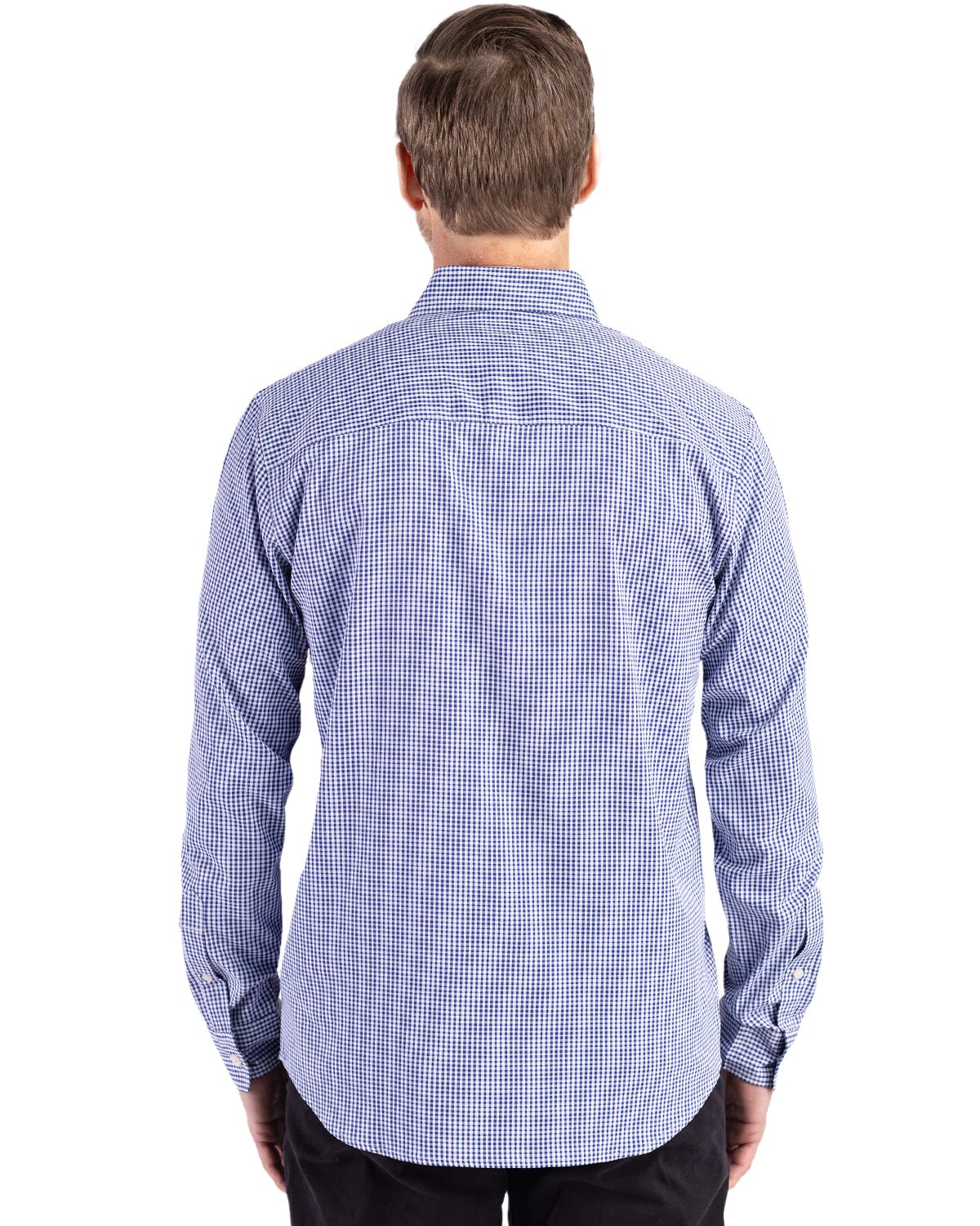 Cutter & Buck® Skyline Epic Confidence Recycled Gingham Mens Big & Tall Long Sleeve Dress Shirt