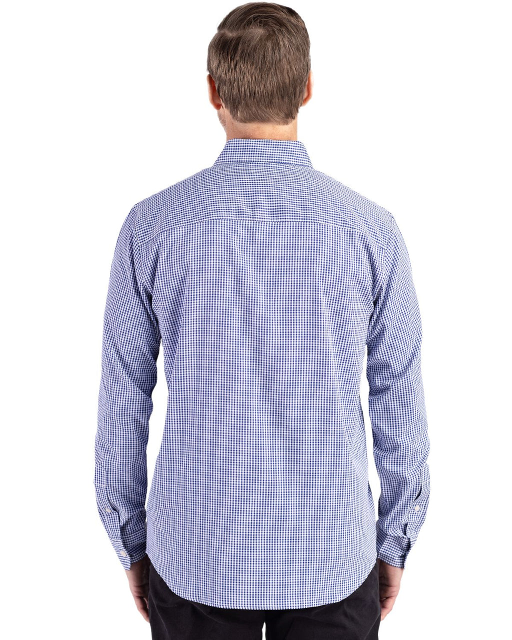 Cutter & Buck® Skyline Epic Confidence Recycled Gingham Mens Long Sleeve Dress Shirt