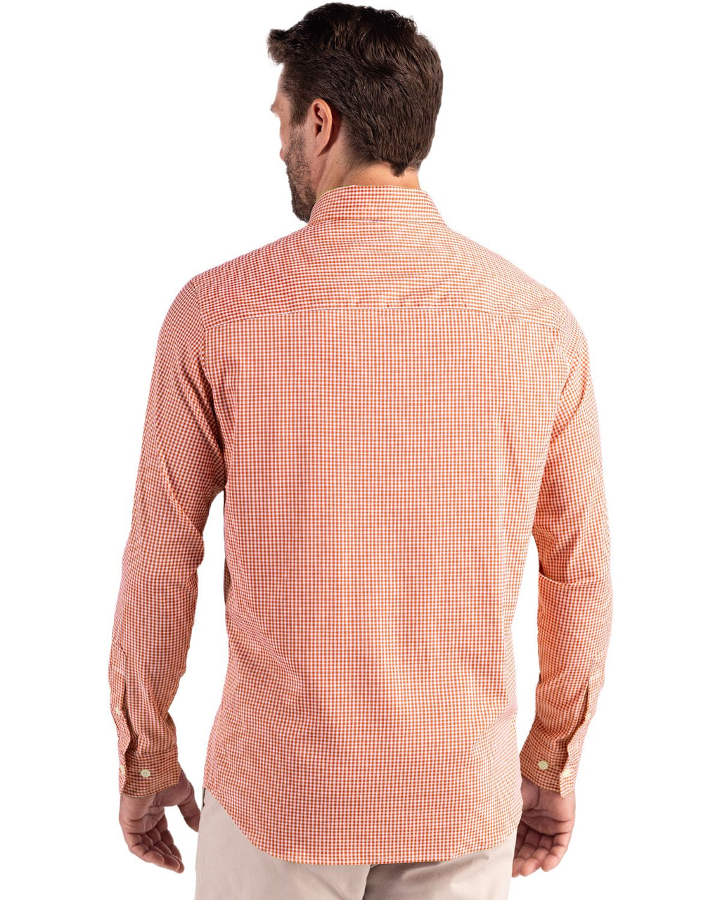 Cutter & Buck® Skyline Epic Confidence Recycled Gingham Mens Long Sleeve Dress Shirt