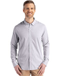 Cutter & Buck® Skyline Epic Confidence Recycled Pinstripe Mens Long Sleeve Dress Shirt