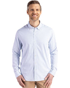 Cutter & Buck® Skyline Epic Confidence Recycled Pinstripe Mens Big & Tall Long Sleeve Dress Shirt