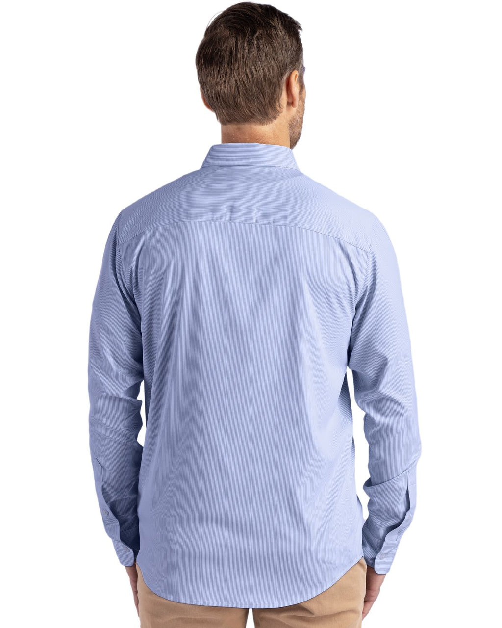 Cutter & Buck® Skyline Epic Confidence Recycled Pinstripe Mens Long Sleeve Dress Shirt