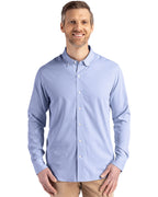 Cutter & Buck® Skyline Epic Confidence Recycled Pinstripe Mens Big & Tall Long Sleeve Dress Shirt