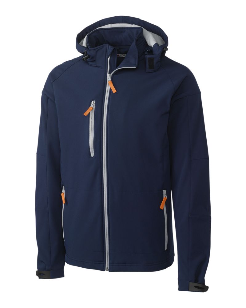 Clique® Serac Stretch Softshell Hooded Full Zip Mens Jacket
