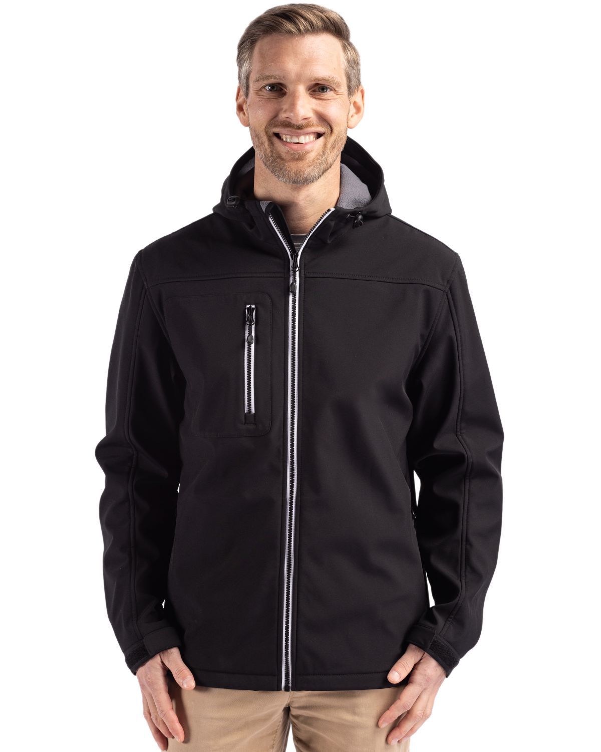 Clique® Telemark Eco Stretch Softshell Full Zip Mens Hooded Jacket