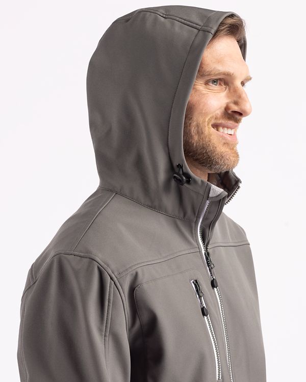 Clique® Telemark Eco Stretch Softshell Full Zip Mens Hooded Jacket
