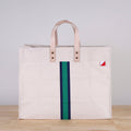 Striped Heavy Canvas Box Tote - Green Stripe
