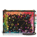 Color Chaos Beaded Rainbow Floral Crossbody Handbag