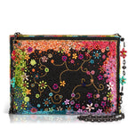 Color Chaos Beaded Rainbow Floral Crossbody Handbag
