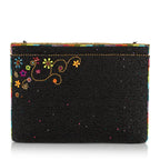 Color Chaos Beaded Rainbow Floral Crossbody Handbag